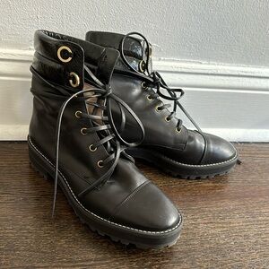 Stuart Weitzman Black Lexy Combat Boots